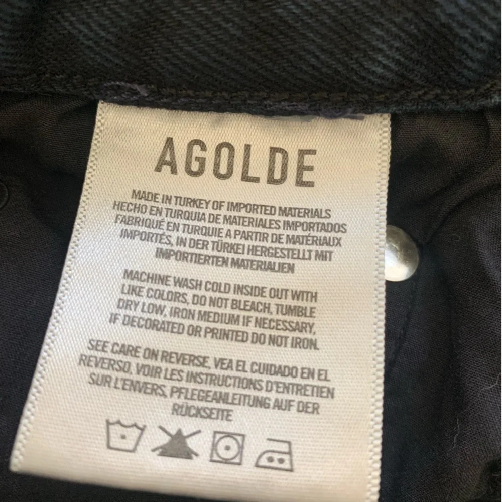 AGOLDE Riley Jeans Busted Knees Dark Blue - Picture 7 of 8